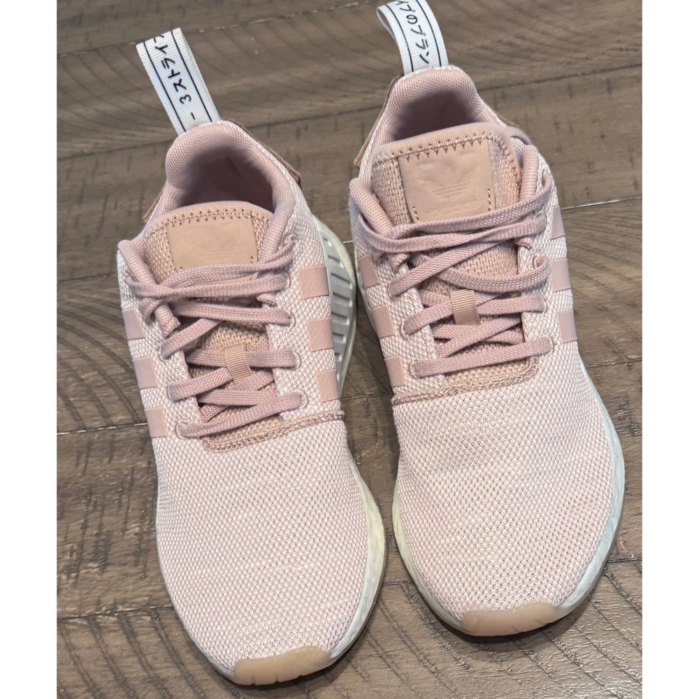 Adidas NMD R1 Womens Pink Mesh Boost Running Shoes Sneakers Gum Sole 7
